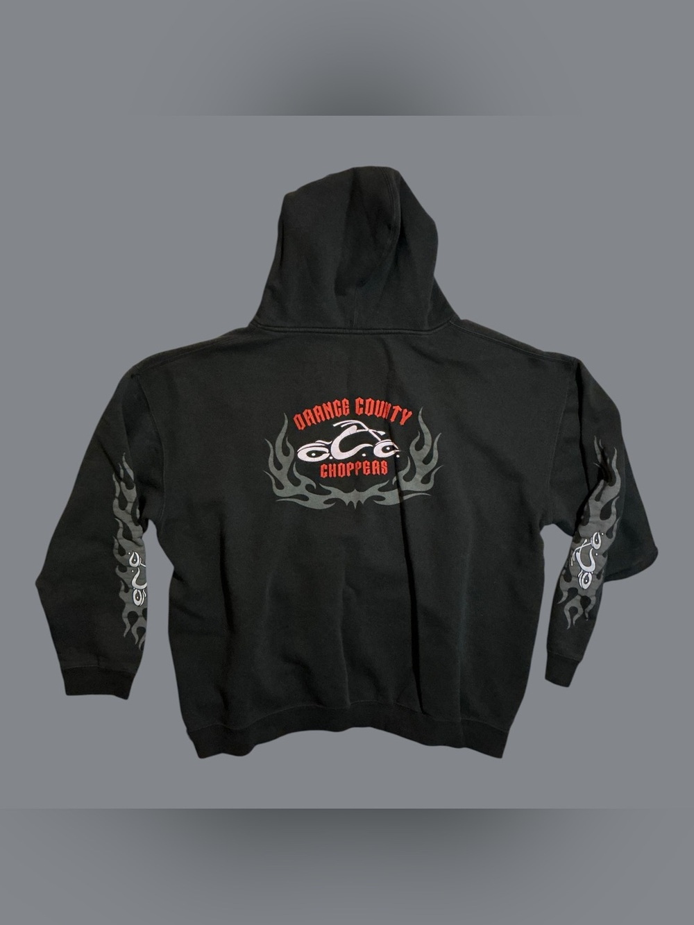 Vintage Orange County Choppers OCC Flame Sleeve Hoodie XXL